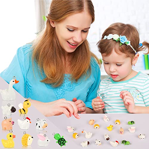 Benospace 50 Pcs Resin Animal Charms Pendant Cute Goose Duck Cow Bee Chicken Rabbit Turtle Hedgehog Sheep Pig Beads Diy Accessories Farm Theme Jewelry Supplies Making For Bracelet Necklace Earring #TOP6