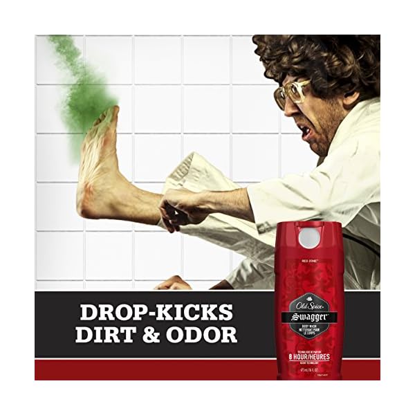 Old Spice Men's Body Wash Swagger Scent, 24/7 Shower Freshness, 16 Fl Oz (Pack of 4)