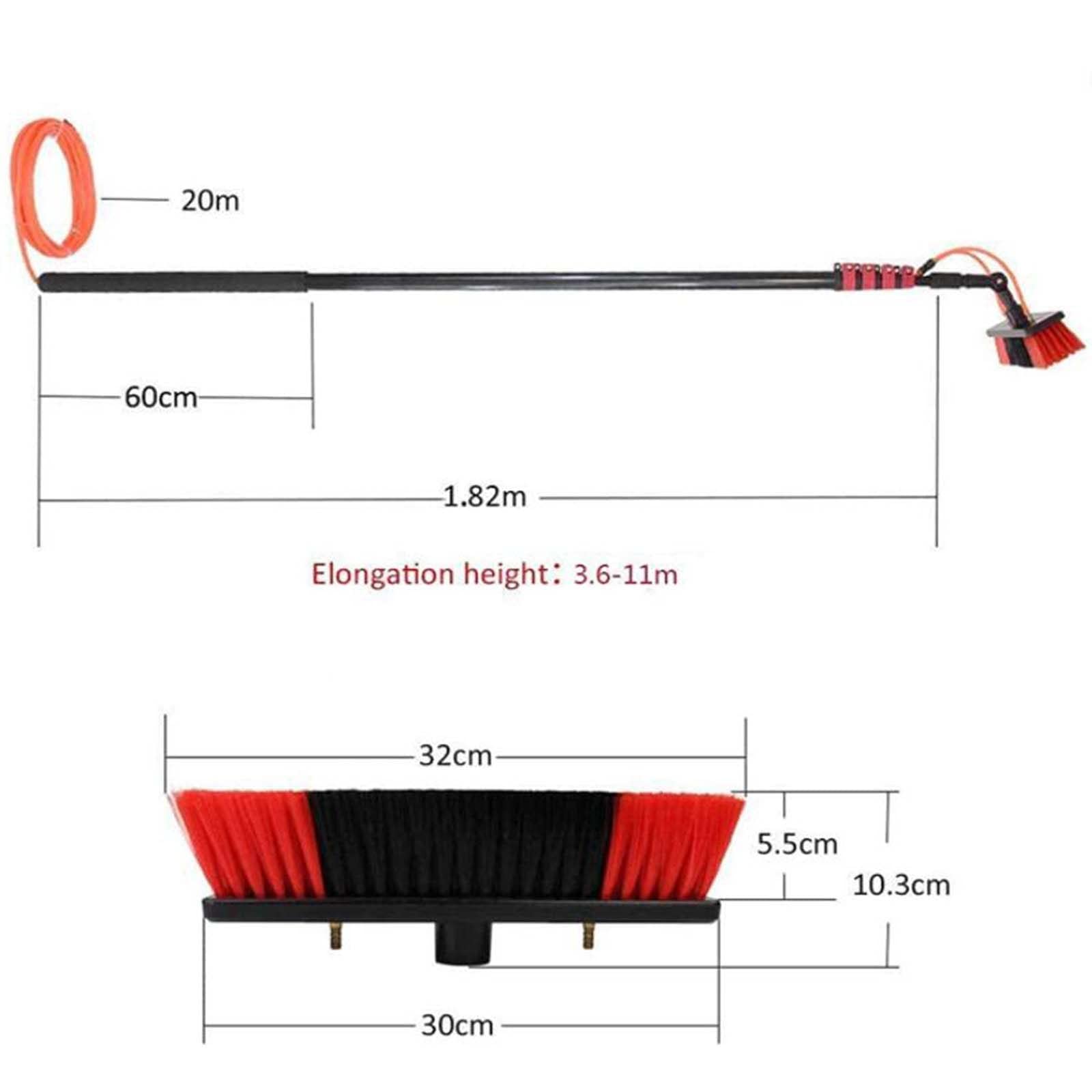 Paneles Solares Fotovoltaicos Y Poste De Limpieza De Ventanas Kit De Limpieza De Ventanas Poste Alimentado por Agua/Manguera Cepillo De Limpieza De Ventanas Kit De Limpieza/4 M/18 Pies