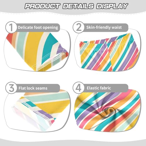 Abstract Rainbow Stripes Kids Baby Girls Athletic Leggings Casual Full Length Lounge Pants Running3