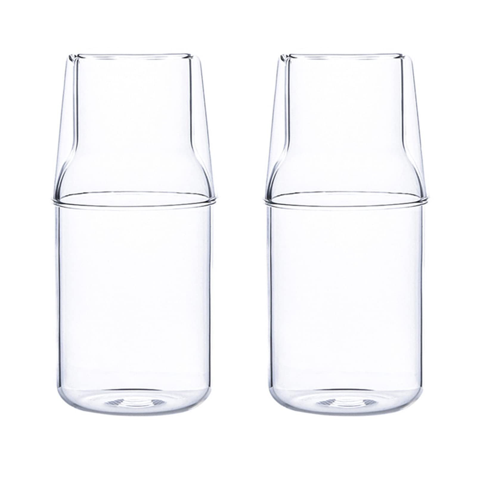 SLDHFE Caraffa Da Comodino Trasparente 500 Ml Con Bicchiere, Bottiglia Per Collutorio In Vetro, Brocca Per Succo D'Acqua Per Il Bagno - 11