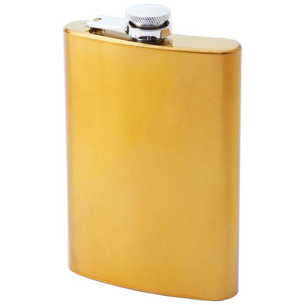 Lewis N. Clark 8OZ GOLDTONE SURGICAL SS FLASK