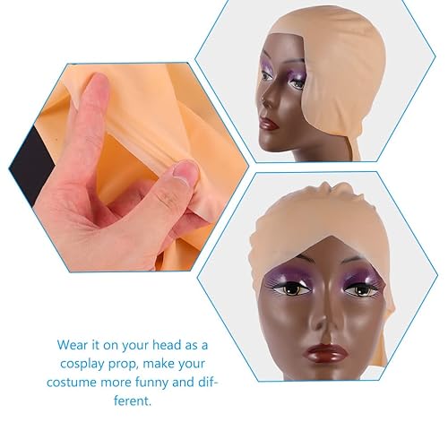 Miniatura 4 de 2 gorras calvas, gorras de cabeza calva para niños, maquillaje de látex, cubierta de cabeza calva, sombrero calvo, accesorios de disfraz de cosplay