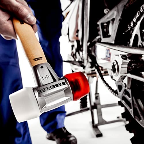 Image of Halder Baseplex Soft-Faced Mallet 3968.040 - Hard Plastic Insert, Hard Nylon Insert, Zinc Die-Cast Housing, Overstrike Protector, 40mm, 17.99 Oz.