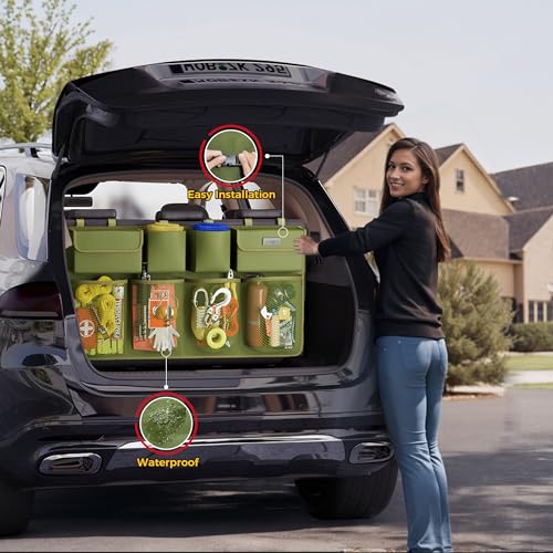 Image of SURDOCA Car Trunk Organizer, LARGE CAPACITY Car Storage Bag with 8 Pockets, 7X Upgraded Trunk Storage Organizer for Car, SUV, Truck, MPV