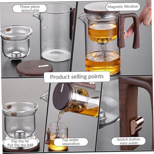 Théière magnétique en verre borosilicate avec bec verseur