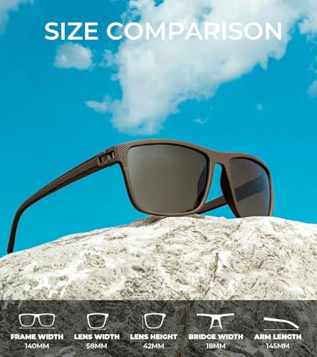 Image of 3 Pack Polarized Sunglasses for Men Lightweight Sun Glasses with UV Protection for Driving Fishing Golf