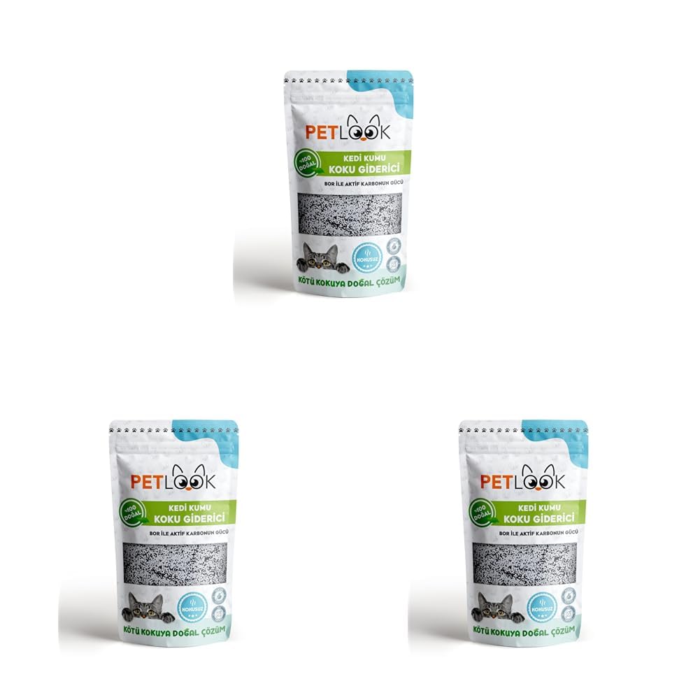 Petlook Kedi Kumu Koku Giderici Aktif Karbon Katkılı Kokusuz 300 gr (KOKUSUZ) (3 paketi)
