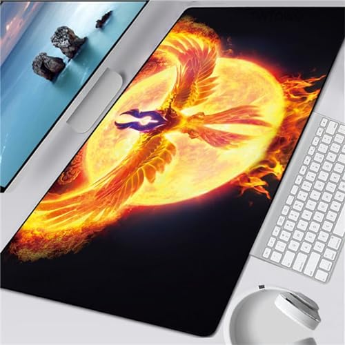 Tapis de Souris Gaming XXL 700x300mm,Grand Tapis de Souris,Tapis de Souris à Bords Cousus,Base en Caoutchouc antidérapante,sous-Main Bureau Gamer Extra Large en Tissu - Paysage D'Autoroute Noir