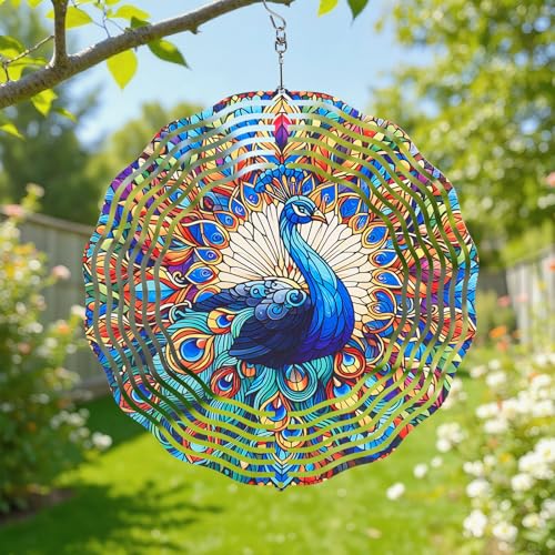 JIANYANA Windspiel,3D-Hängedekoration für den Garten,für drinnen und draußen,Regenbogen-Windspiele,Kunstdekoration den Innen Außenbereich,Hof,Basteln,Fenster,Heimdekorationen