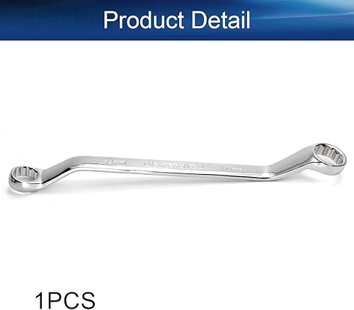 Miniatura 4 de Auniwaig Llave de extremo de caja doble de 0.551 in x 0.669 in con desplazamiento de 12 puntos, acabado pulido con bolsa rodante Cr-V, 1 unidad