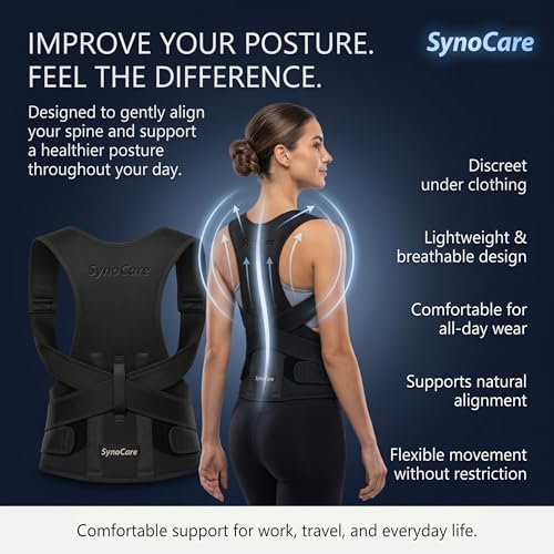 Image of Posture Corrector Belt for Men & Women, Back Support Belt for Back & Spine Pain Relief, Body Posture Correction Belt for Full Back Support with Adjustable Strap, Universal Size