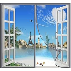 Mosquiteras Para Puertas Y Ventanas Mosquitera Ventana Magnetica, Mosquitera Magnética para Ventana,Mosquitera para Puertas y Ventanas Prevenir Mosquitos Insectos,Pegajoso Cortina,no Requiere PerforacióN,para Sala de Estar Balcón Patio