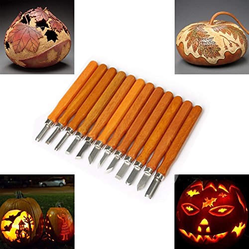 Wood Carving Tools,Delicacy 12 Set Professional Carbon Steel Carving Chisels Knife Kit for DIY Sculpture Carpenter Experts & Beginners - Thumbnail 4