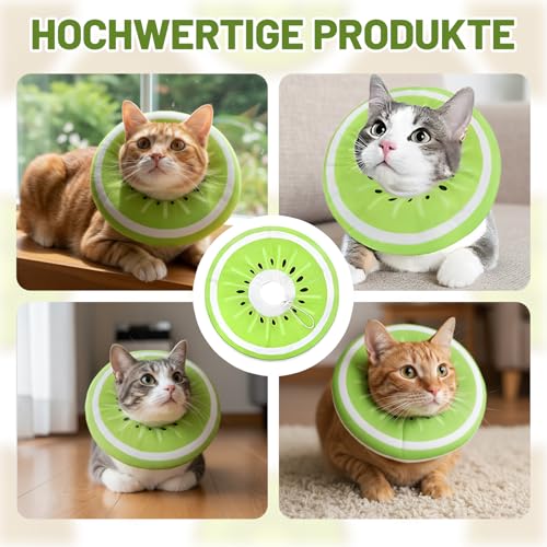 Katzen Halskrause, Halskrause Katze, Verstellbares Weich Leckschutz Katze Nach Operation, Katzenkragen Elisabethanischer Kragen Größe 17 * 4 cm (Grüner)