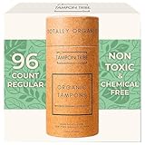 Tampon Tribe Regular Organic Tampons for Women | 96 Non-Toxic Tampons | Natural 100% Organic Cotton, Hypoallergenic, Metal and Chemical Free with Biodegradable Applicator | (96 Count - Regular)