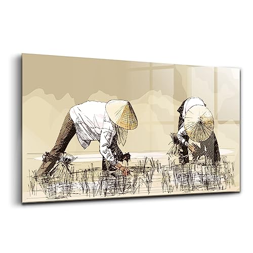 Peinture murale verre Wallfluent 120x60cm décoration murale séjour tableau Asie