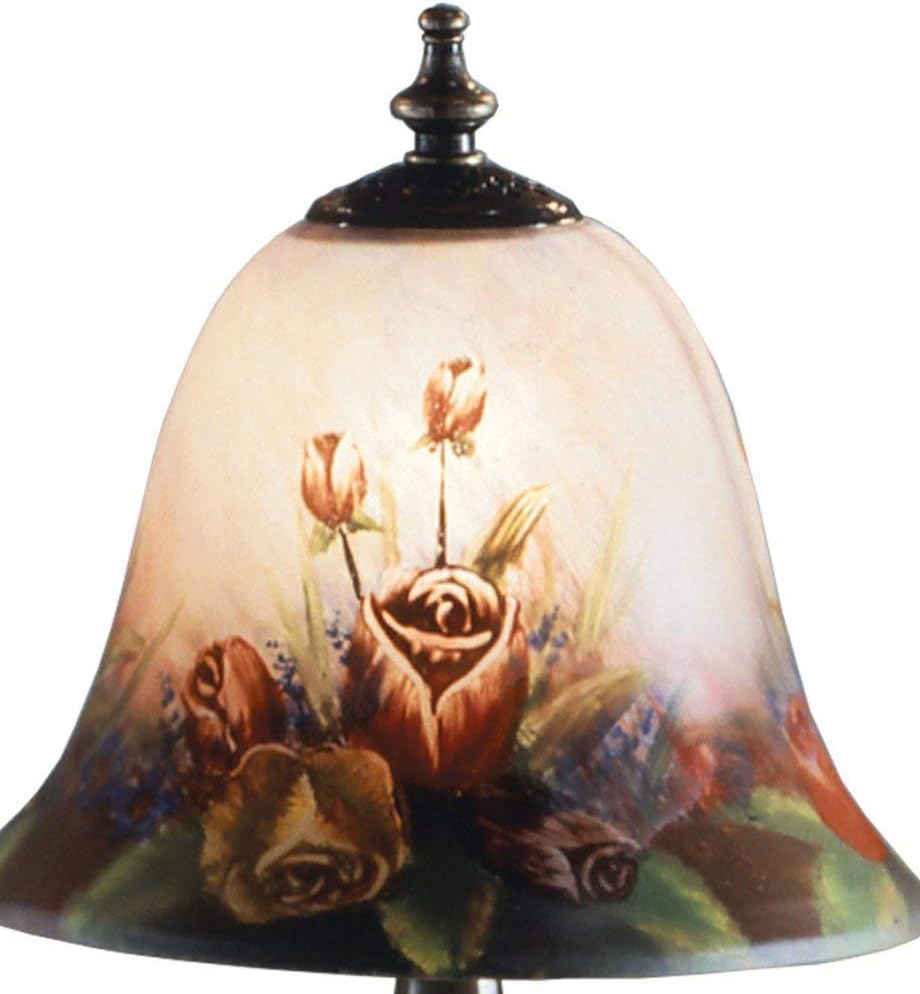 Dale Tiffany 10056/604 Rose Bell Accent Lamp, Multi-Colored 15.00x7.25x7.25