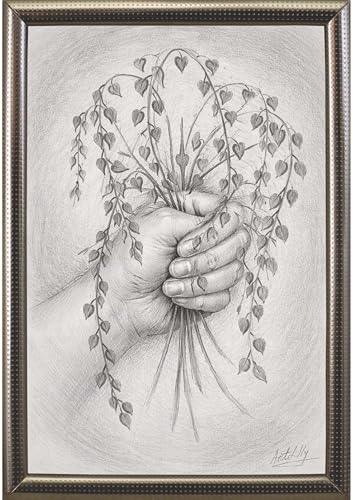 ArtLilly Tempo e Attaccamento dibujo original de alta calidad para decoración exclusiva A4