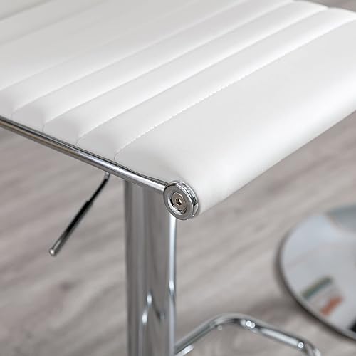 Miniatura 77 de Taburetes de bar ajustables de piel sintética, taburete de bar negro y dorado con respaldo, moderno taburete giratorio de altura de mostrador para