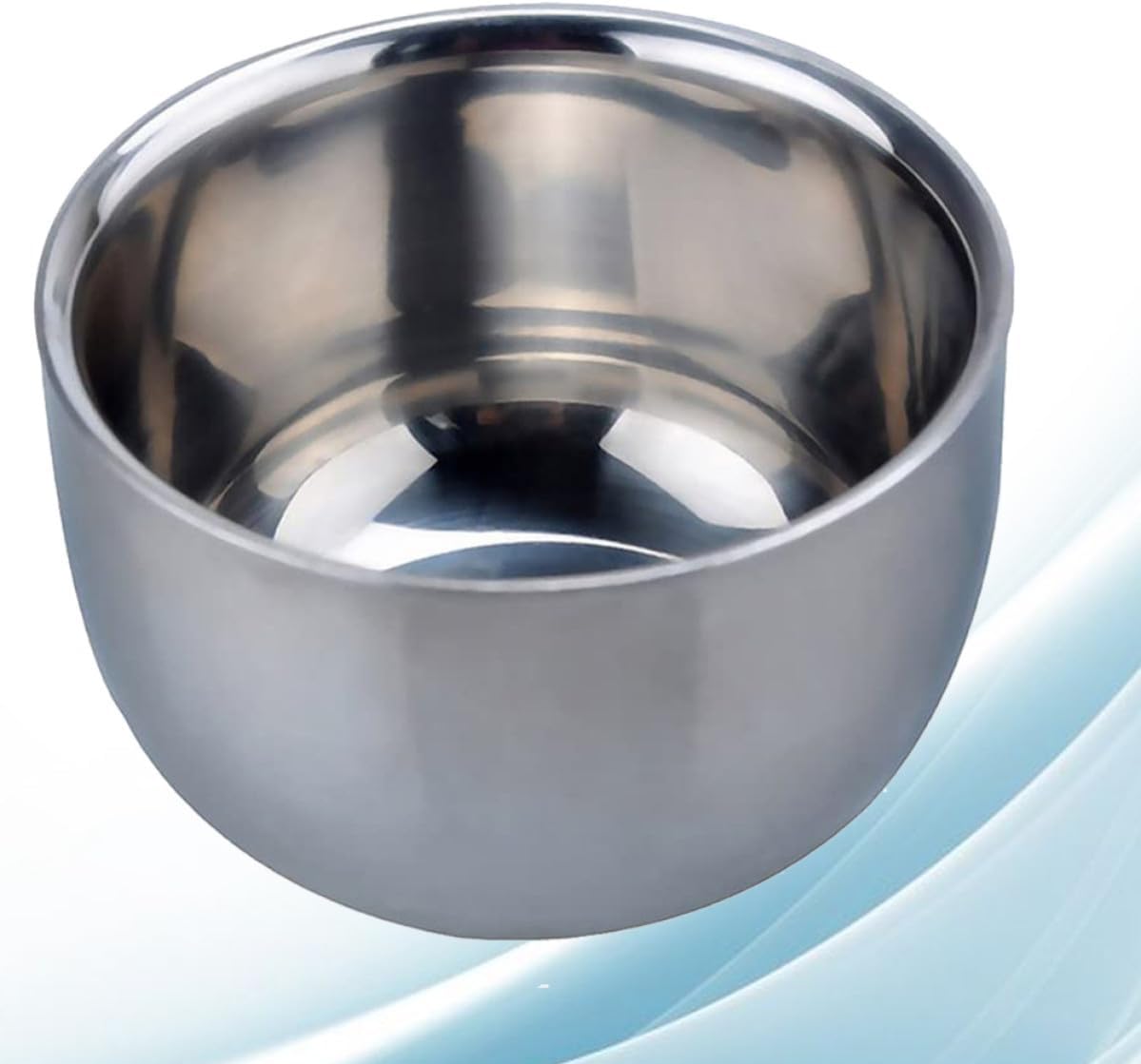 Stainless Steel Shaving Soap Bowl for Men, Sturdy Razor Bubble Bowl with Lid, Convenient for Storage and Suitable for Shaving Use at Home or Barber Shop, Silver