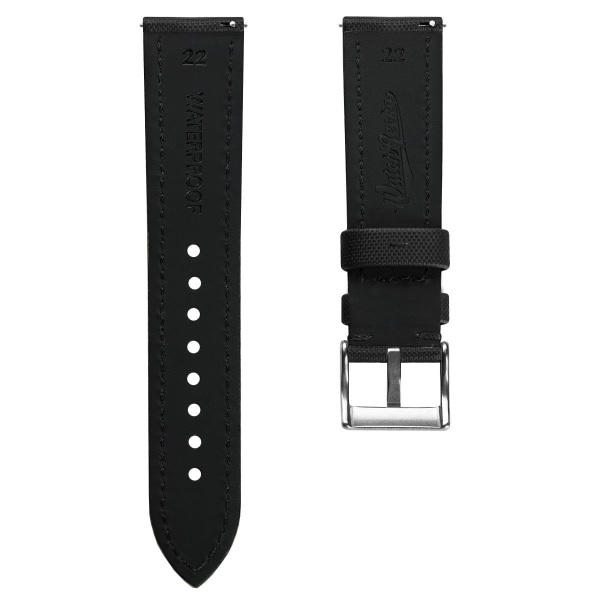 WatchGecko Bracelet Atlas en toile à voile | Bracelet de montre de rechange imperméable en PVC, texture toile à voile, rembourré et souple pour plus de confort