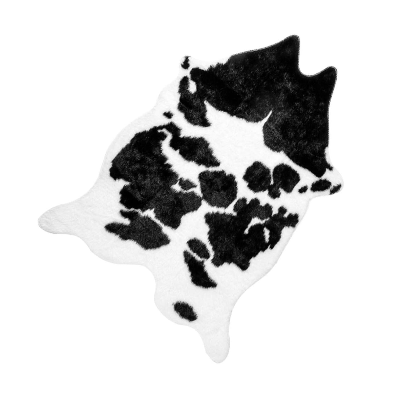 Alfombra de vaca para salón rústico y acogedor en invierno