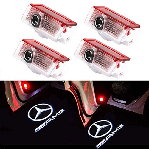 Car Ghost Shadow Logo Light, BSVLIA Car Door Projector Light Logo LED Lámpara de puerta para ML E A B GL (4 Pieces) (4 pack)