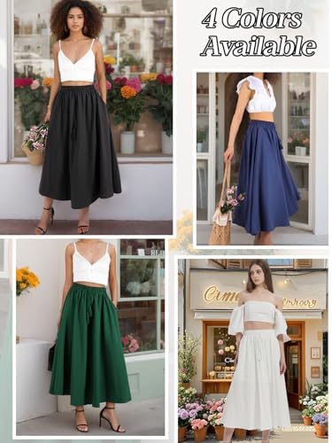 Women's Midi Skirt with Pockets & Adjustable Drawstring - Image 6