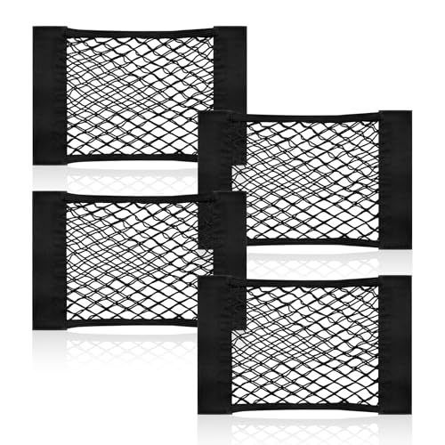 GrünWerk 4 Pack Filet Coffre Voiture, 40 X 25CM Filet De Rangement, pour Rangeable Bouteilles, épicerie, Camion Voiture De élastique Filet De Rangement