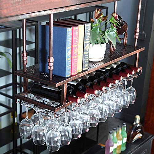 Casier à vin de plafond DASHADAO étagère industrielle réglable fer - 3