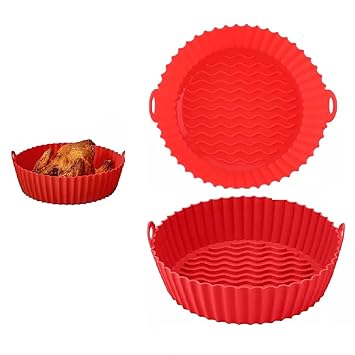 Droposale Air Fryer Silicone Try, Food Safe Air fryers Oven Accessories Silicone Liners Round Food Safe N