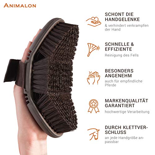 Animalon CareFlex Kardätsche | Flexible & Ergonomische Pferde-Bürste Mit Klettverschluss für Jede Putzbox | Pferde Zubehör