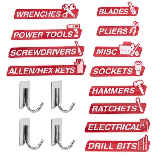 Magnetic Tool Box Labels & Hooks Set - Use Code BQJLFPNK