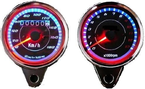 Amazon モンキー スティード Srに 汎用 社外品 Led 機械式 スピードメーター 180km 電気式 タコメーター rpm 2個セット スピードメーター 車 バイク