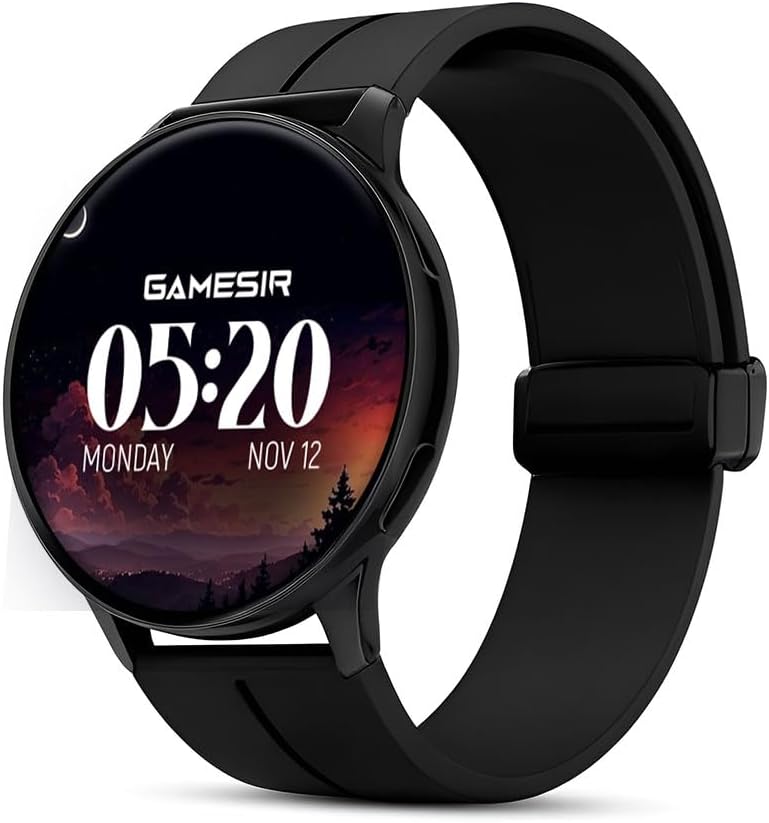 GameSir Active 2 Smartwatch for Men & Women, 1.39” HD Round Display, Bluetooth Calling, Heart Rate & SPO₂, 100+ Sports Modes, IP67, Long Battery Life for Android & iOS (Magnetic Black)
