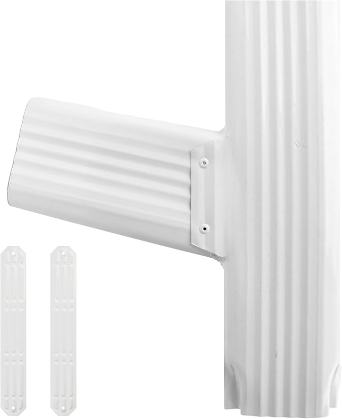 Downspout Gutter Y Connector 3X4 Standard Left, Leader Strap 3X4 rain Gutter downspout