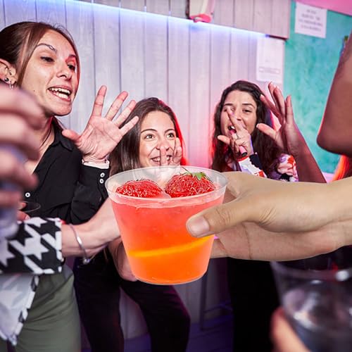 Zcaukya 100 Packs 9oz Disposable Hard Cups, Clear Plastic Tumblers to Hold Juice, Mocktail, Yogurt, Ice Cream, Pudding for Birthday Parties, Weddings, House Warming Parties and More - Thumbnail 7