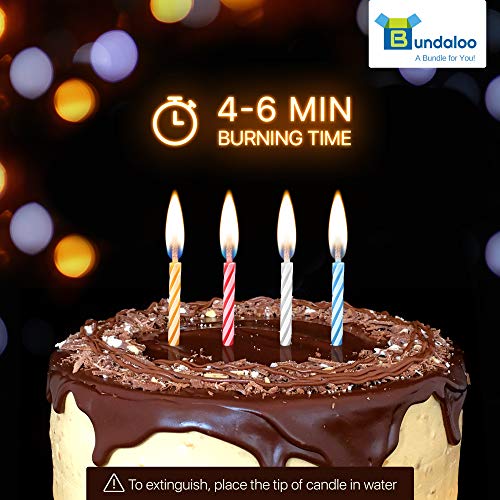 Bundaloo Magic Relighting Birthday Candles - Fun Prank Kit for Party Celebration - Cake Tricks and Decorations - Colors: Pink, White, Blue, Yellow - 24 Pieces - Thumbnail 4