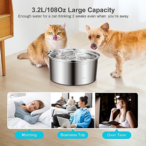 Fuente de agua automática de acero inoxidable 3.2 L miniatura 2