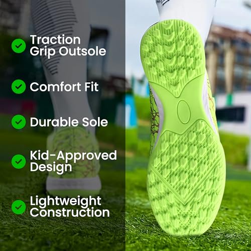 Vizari Zodiac Turf Hook Loop Soccer Shoes for Boys and Girls | Youth Football Shoes with Molded Rubber Outsole for Artificial Turf | Durable & Comfortable Fit for Outdoor Soccer Play2