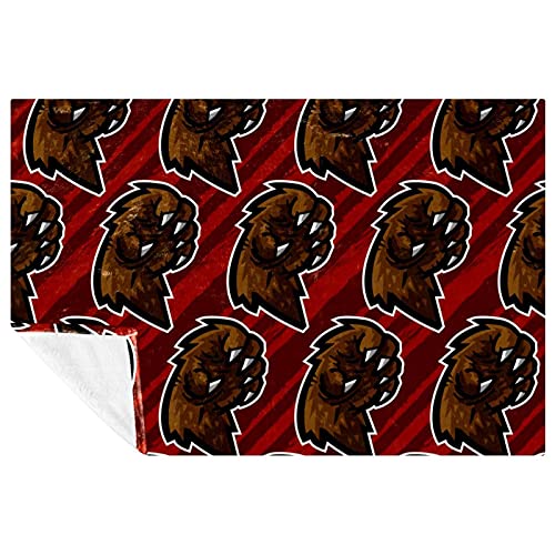 Couverture grizzly bear attack douce pour lit et canapé 150x100 cm