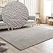 Produktbild Ultra Soft Teppiche Einfache moderne Teppiche Sofa Couchtisch Bett der Maschine Waschen Haushalts Teppich für Wohnzimmer Schlafzimmer Bodenteppich,Lightgrey,100x200cm