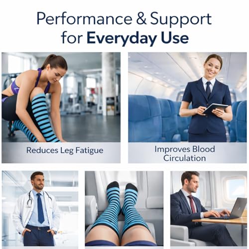 Image of Diamond Star 6 Pairs Compression Socks for Men & Women, Knee High Socks