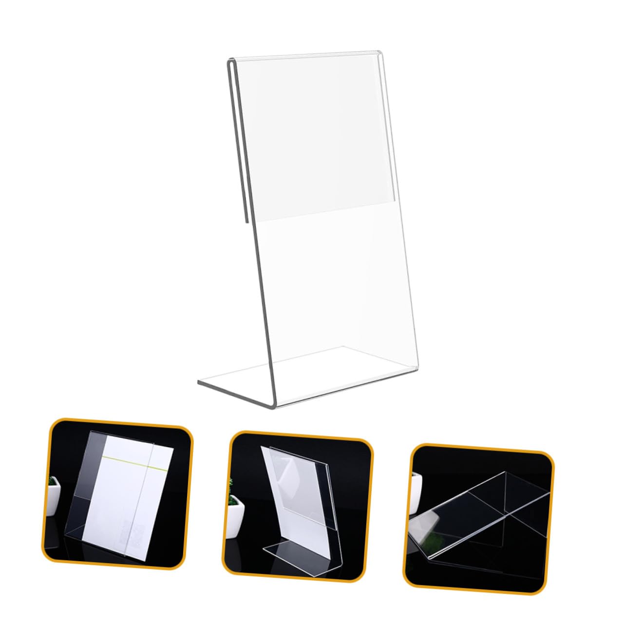 ERINGOGO 12 Pezzi Porta Tavolo Trasparente in Acrilico Shaped Supporto Segnaposto Matrimonio Espositore Numero Tavola per Ristoranti Bar e Base Stabile per Menu e Foto