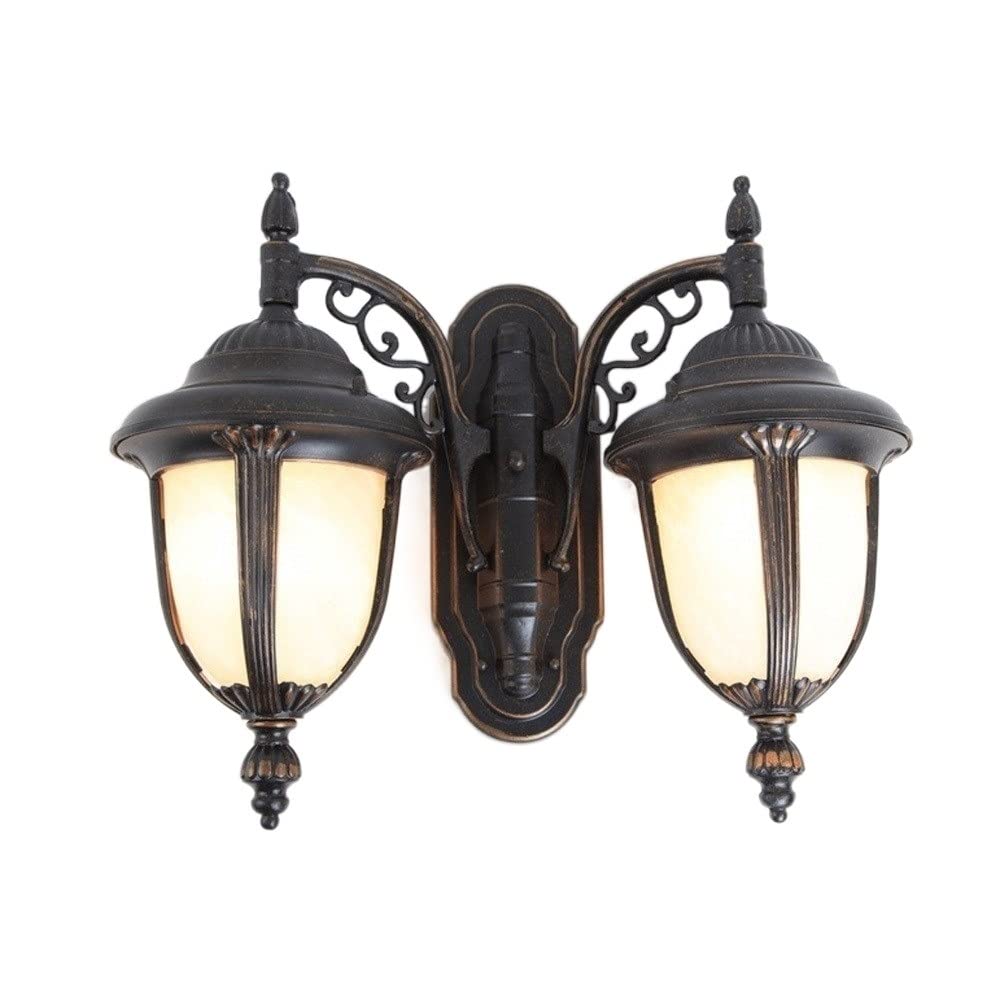 VDOQTLJT Wall Lighting European Double Head Outdoor Lamp Waterproof Balcony Landscape Light Corridor Aisle Lights Garden Villa Exterior Door Sconce E27 Warehouse Lightin Lofty