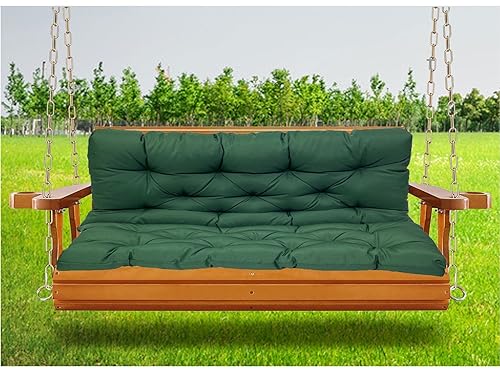 Coussins de balancelle d'extérieur vert foncé 120x100 cm avec dossier pour salon de jardin