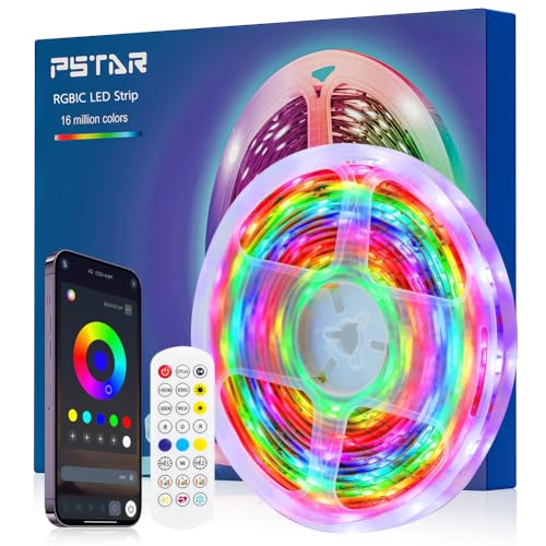 Retroilluminazione LED TV 6 Metri Dream Color, USB Striscia LED RGB+IC con Controllo APP e Telecomando RF 2.4G di Aggiornamento, Sincronizzazione Musicale per TV da 70 a 85 Pollici e PC