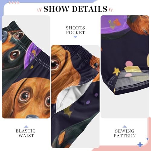 Dachshund Halloween Pumpkin Boys Long Pants Soft Trousers Elastic Waist Kids Lounge Bottoms with Pockets S-XL4