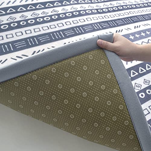 Loartee Striped Thick Nursery Rug - 1" Moroccan Geometric Pattern Color Area Rug, 4'11"X6'7", Gray #TOP3